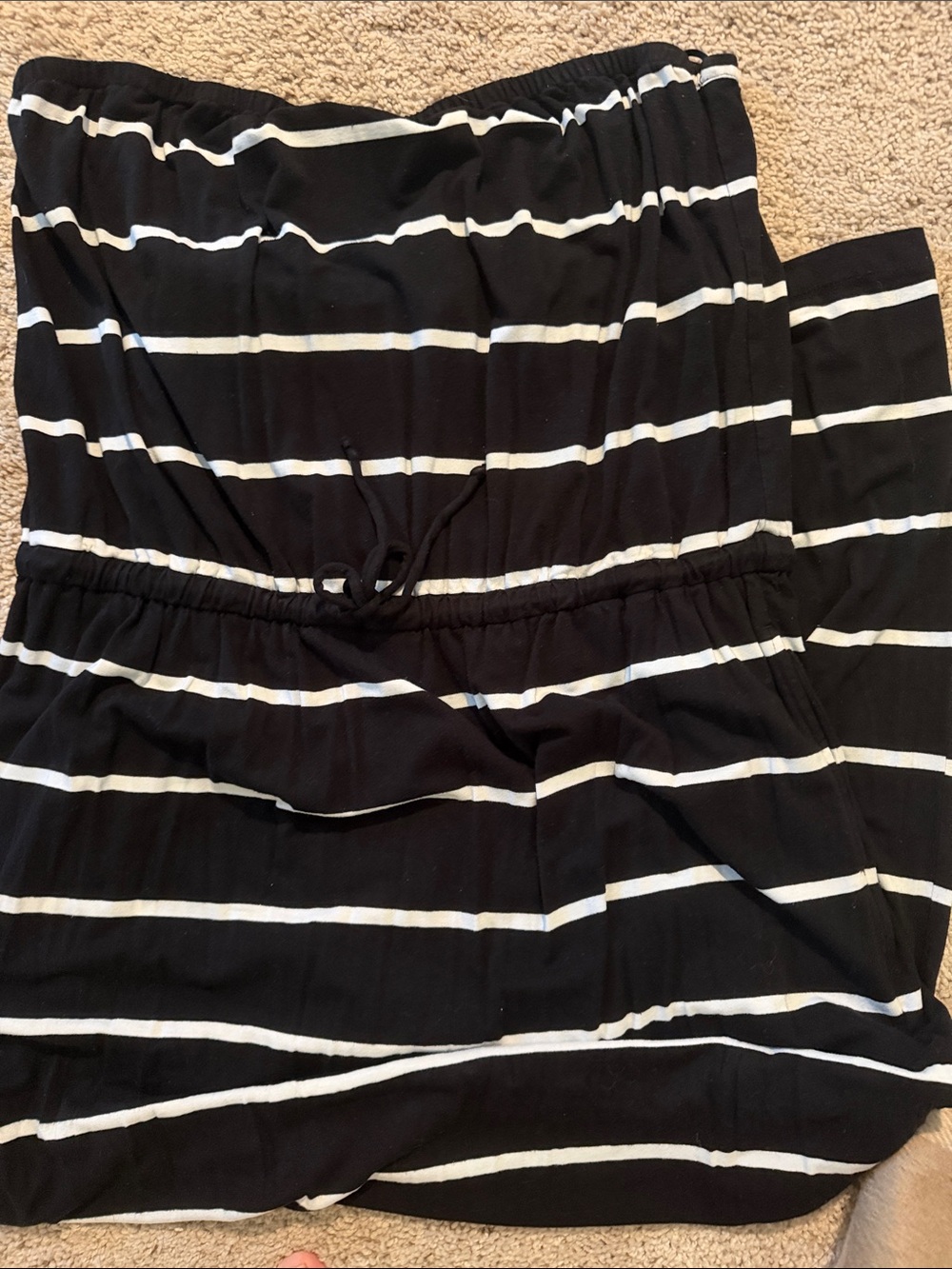 J. Crew Black and White Striped Maxi Dress